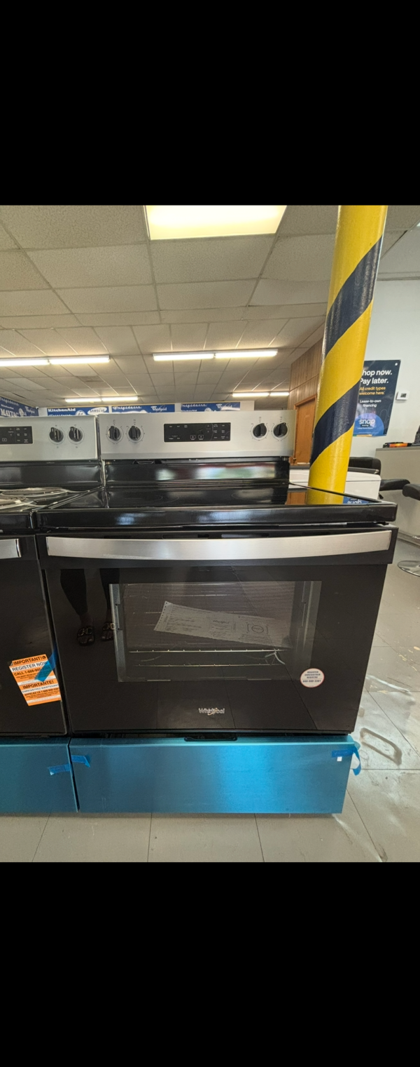 whirlpool® 5.3 cu. ft. stainless steel freestanding electric range
