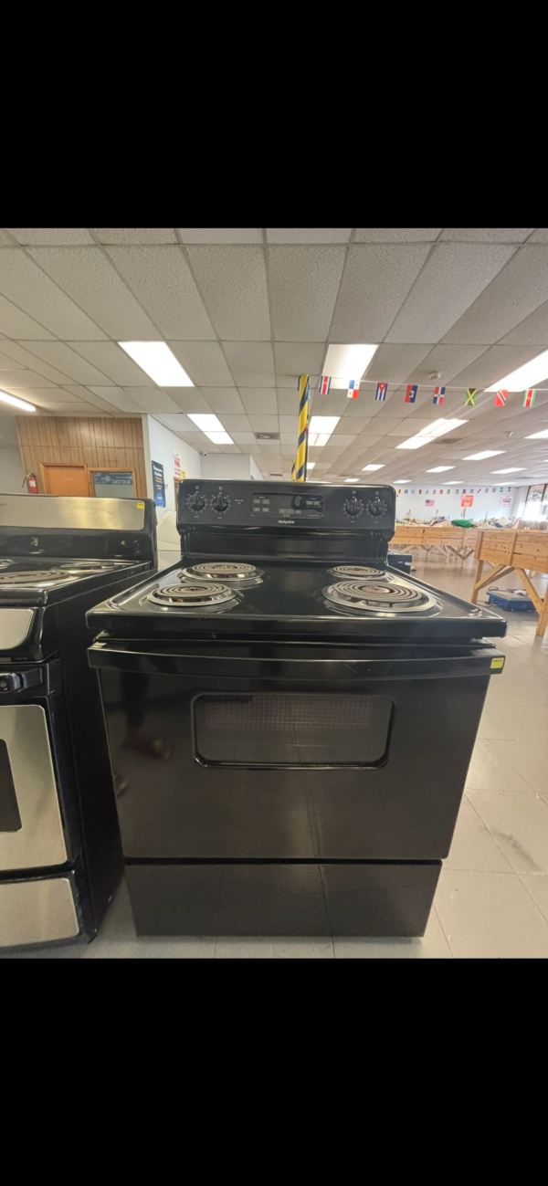 hotpoint® 5.0 cu. ft. black freestanding electric range with standard clean oven