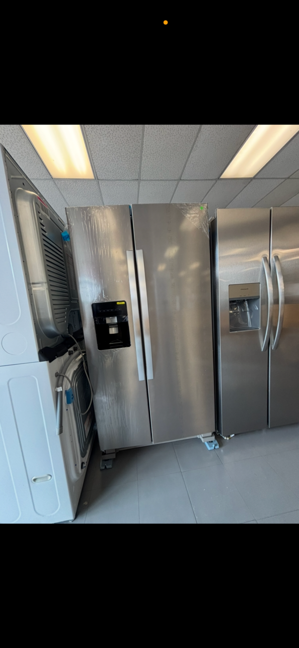 whirlpool® 24.6 cu. ft. stainless steel side by side refrigerator with exterior ice and water dispense