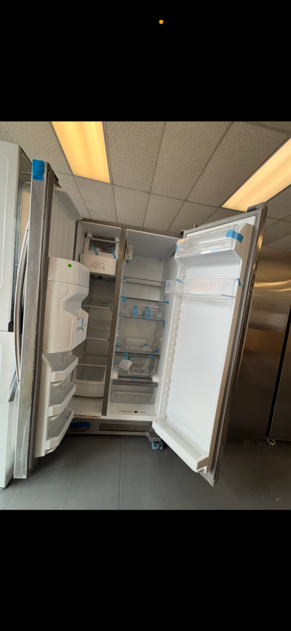 whirlpool® 24.6 cu. ft. stainless steel side by side refrigerator with exterior ice and water dispense
