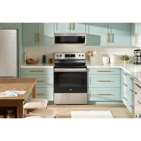whirlpool® 5.3 cu. ft. stainless steel freestanding electric range
