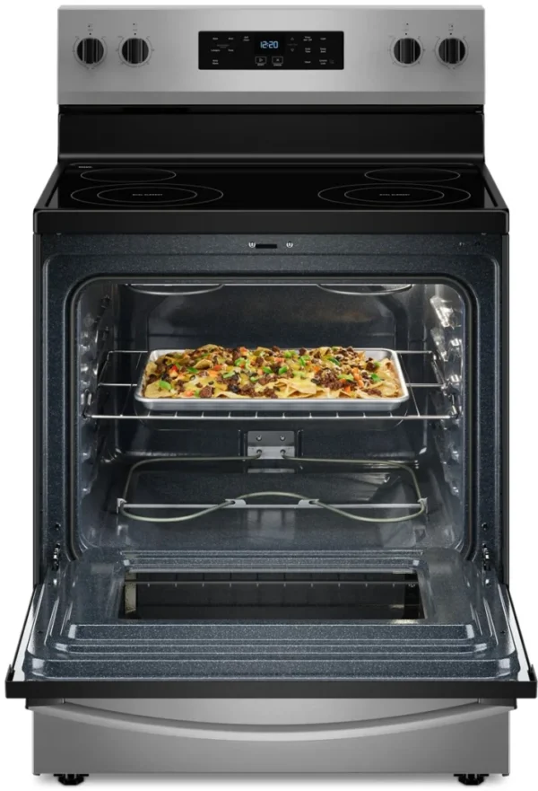 whirlpool® 5.3 cu. ft. stainless steel freestanding electric range