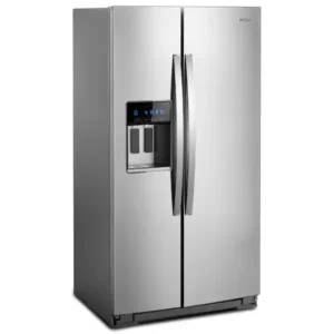 whirlpool® 20.6 cu. ft. fingerprint resistant stainless steel counter depth side by side refrigerator with exterior ice and water dispenser