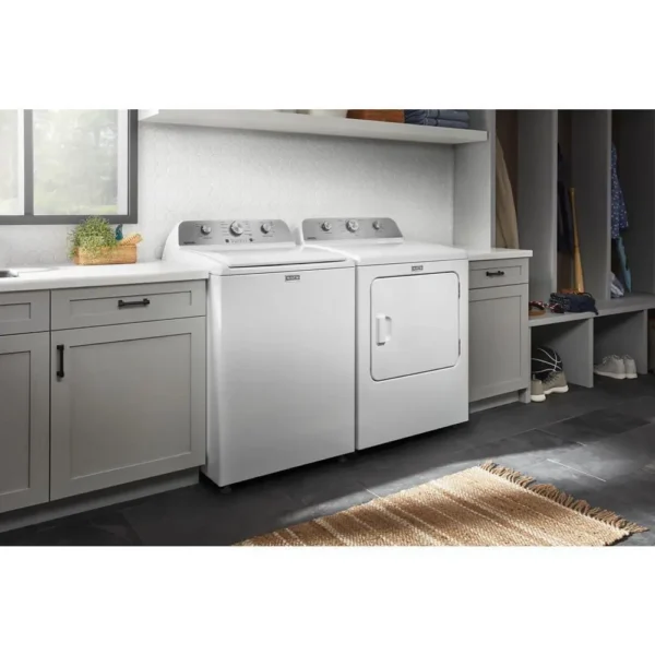 maytag® 7.0 cu. ft. white electric dryer with wrinkle prevent phase
