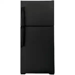 ge® energy star® 17.5 cu. ft. top freezer refrigerator with upfront temperature controls (black)