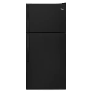 whirlpool® 18 cu. ft. black top freezer refrigerator with flexi slide bin