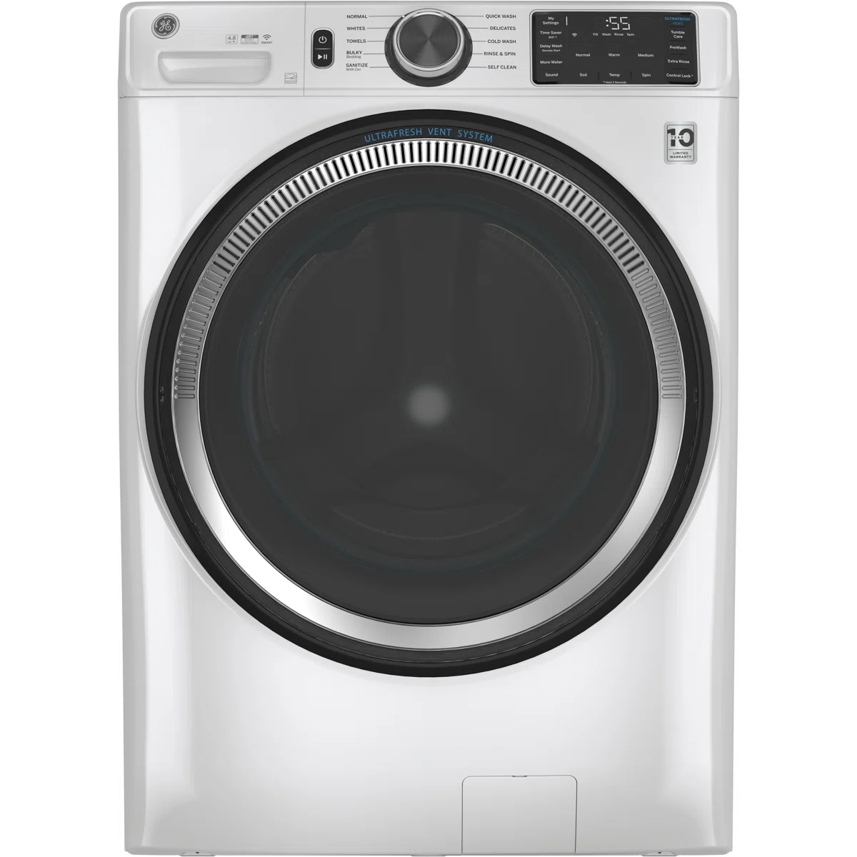 GE Appliances Smart 4.8 cu. ft. Energy Star Front Load Washer GFW550SSNWW